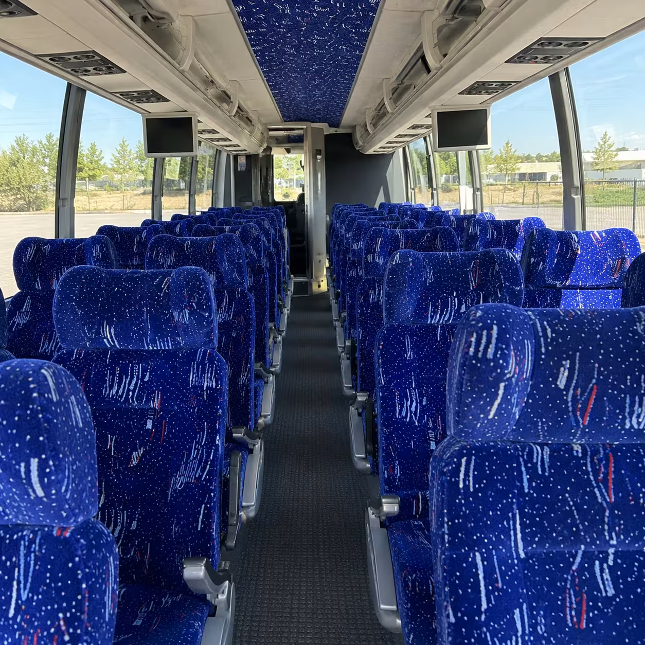 56 passenger charter bus inside