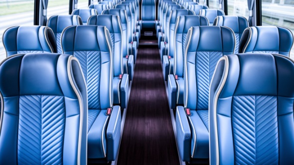 56 passenger charter bus interior view